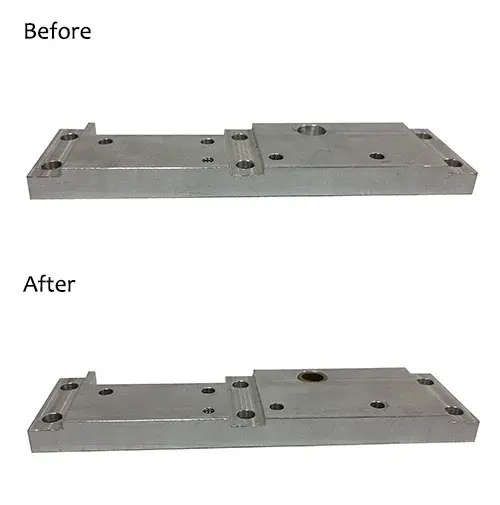 Machining Services _ Machined Part - Aluminum bar—rectangular cut-outs in part—1⁄8 in